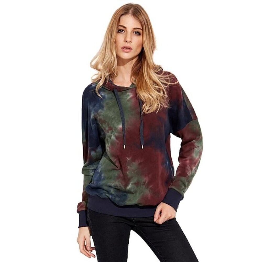 Verdusa Tie Dye Pullover Hoodie Sweatshirt